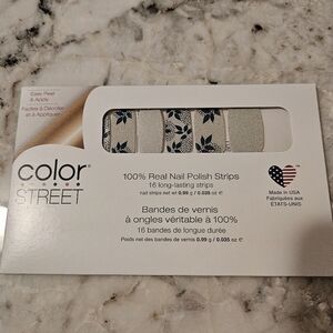 Color Street Teal and Silver Nail Strips-Retired Leaf It To Me